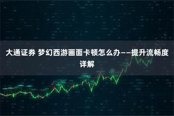 大通证券 梦幻西游画面卡顿怎么办——提升流畅度详解